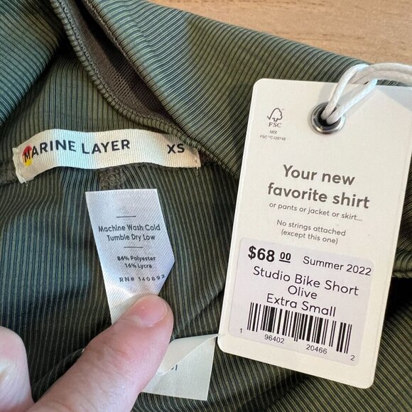 Marine Layer Studio Bike Short Extra Small in Olive Green - Picture 5 of 7